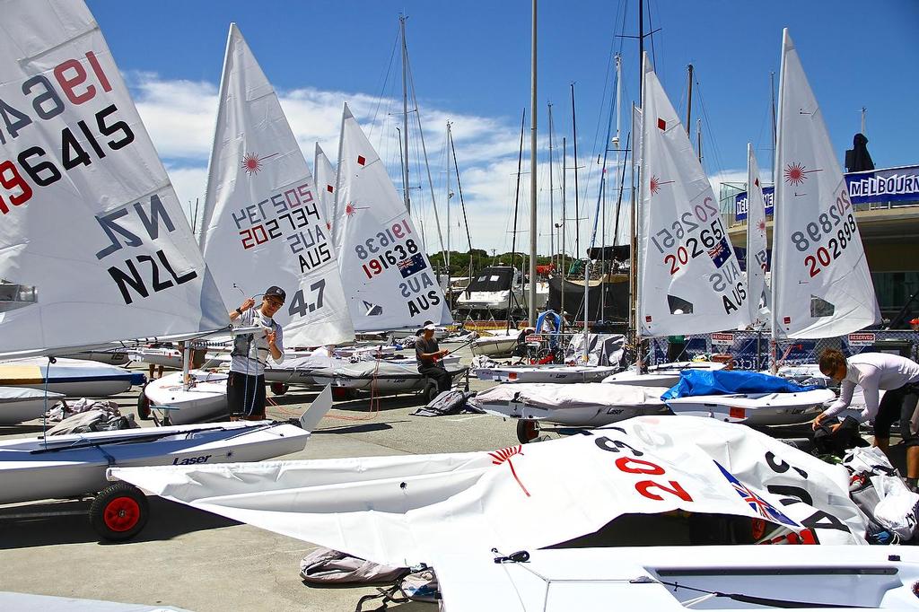 Boat Park - Sail Melbourne , 2013 - ISAF World Sailing Cup, Round 1- Day 0 © Richard Gladwell www.photosport.co.nz